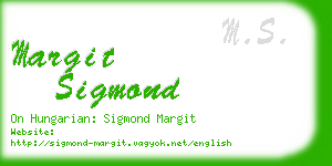 margit sigmond business card